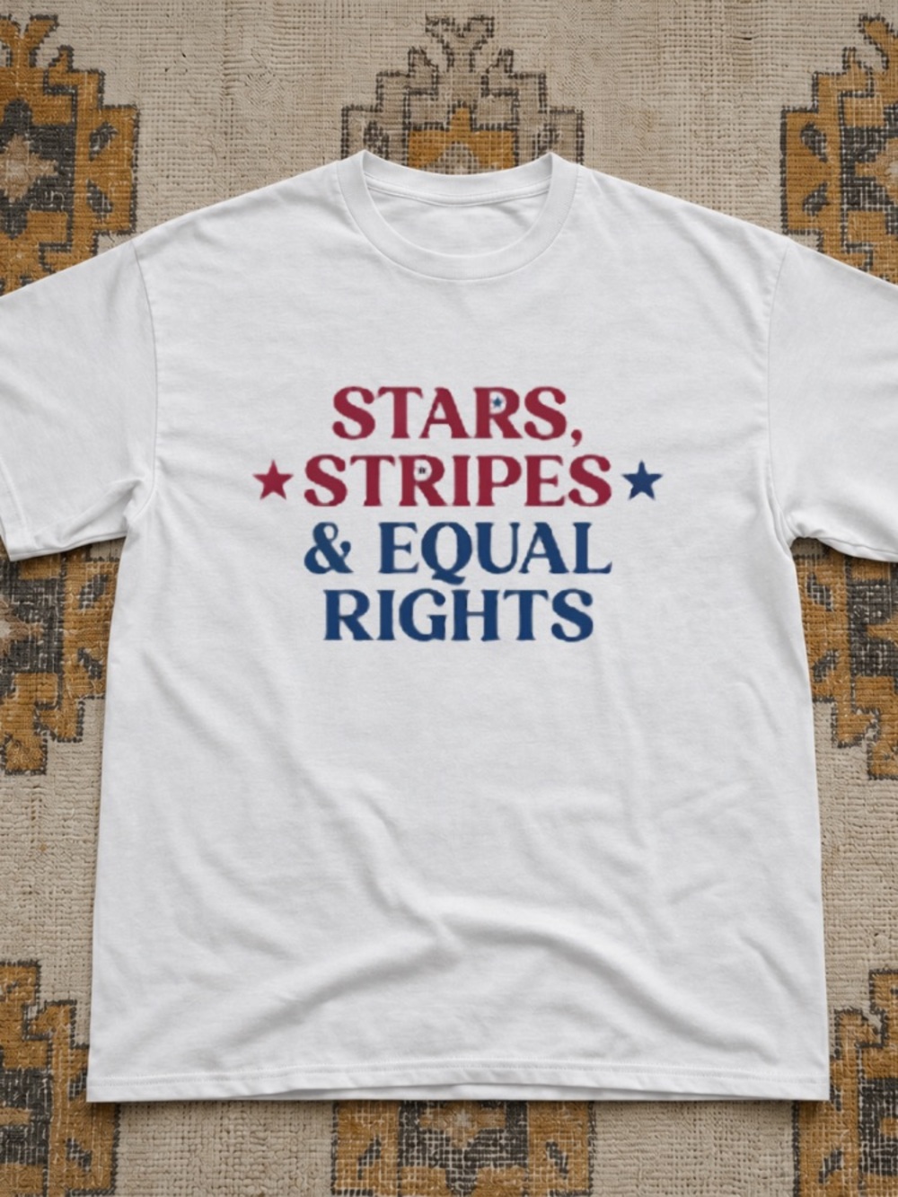 White 'Stars, Stripes & Equal Rights' Graphic Tee